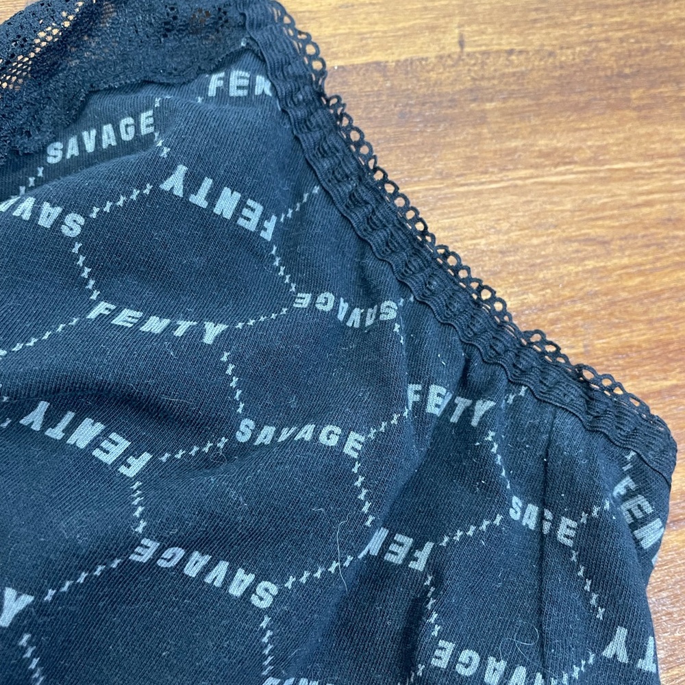 Savage X Fenty Lace-Trim Black Cotton Essentials Bralette 1X Women’s GUC - Picture 9 of 15